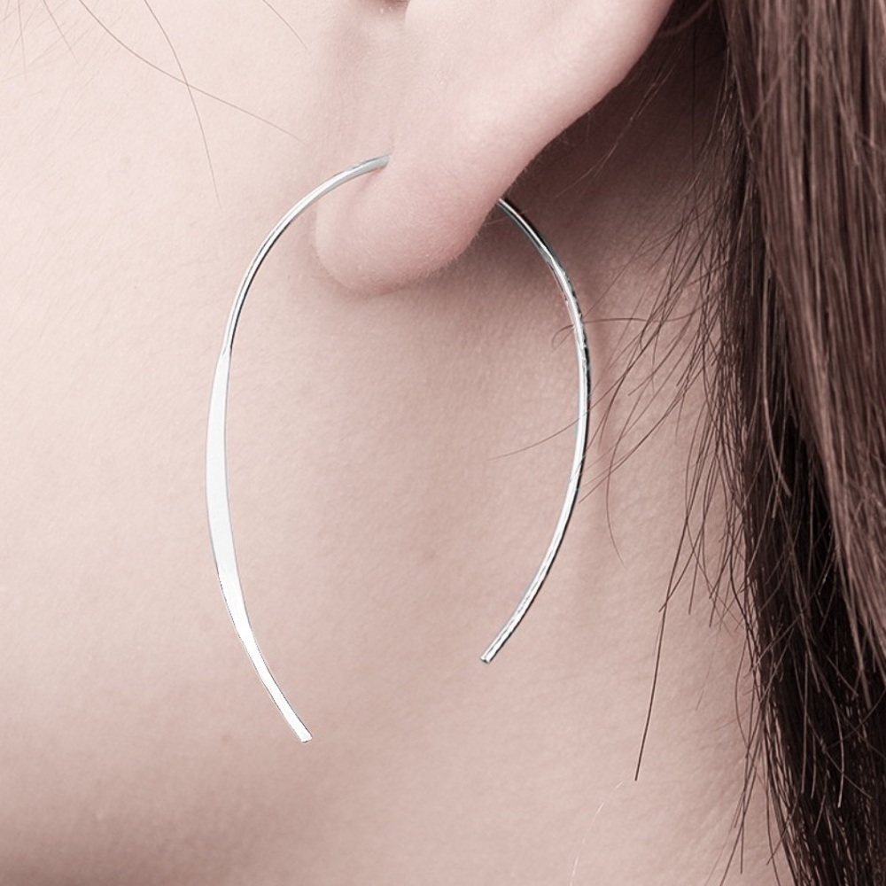 Silver “Upside Down U” Ear Wires - Picture 3 of 4
